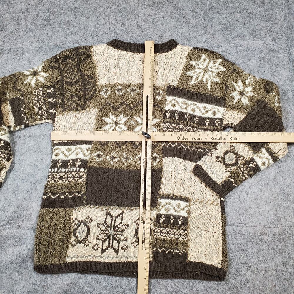 Vintage Valerie Stevens Sweater‎ Womens Medium Patchwork Fair Isle Nordic Chunky - Picture 5 of 8